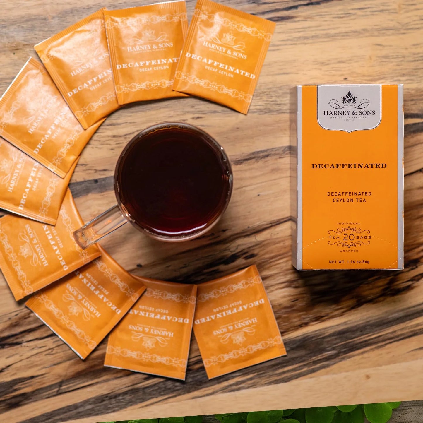 Harney & Sons Black Tea, Decaffeinated Ceylon, 20 Tea Bags, 1.26 oz./36 grams