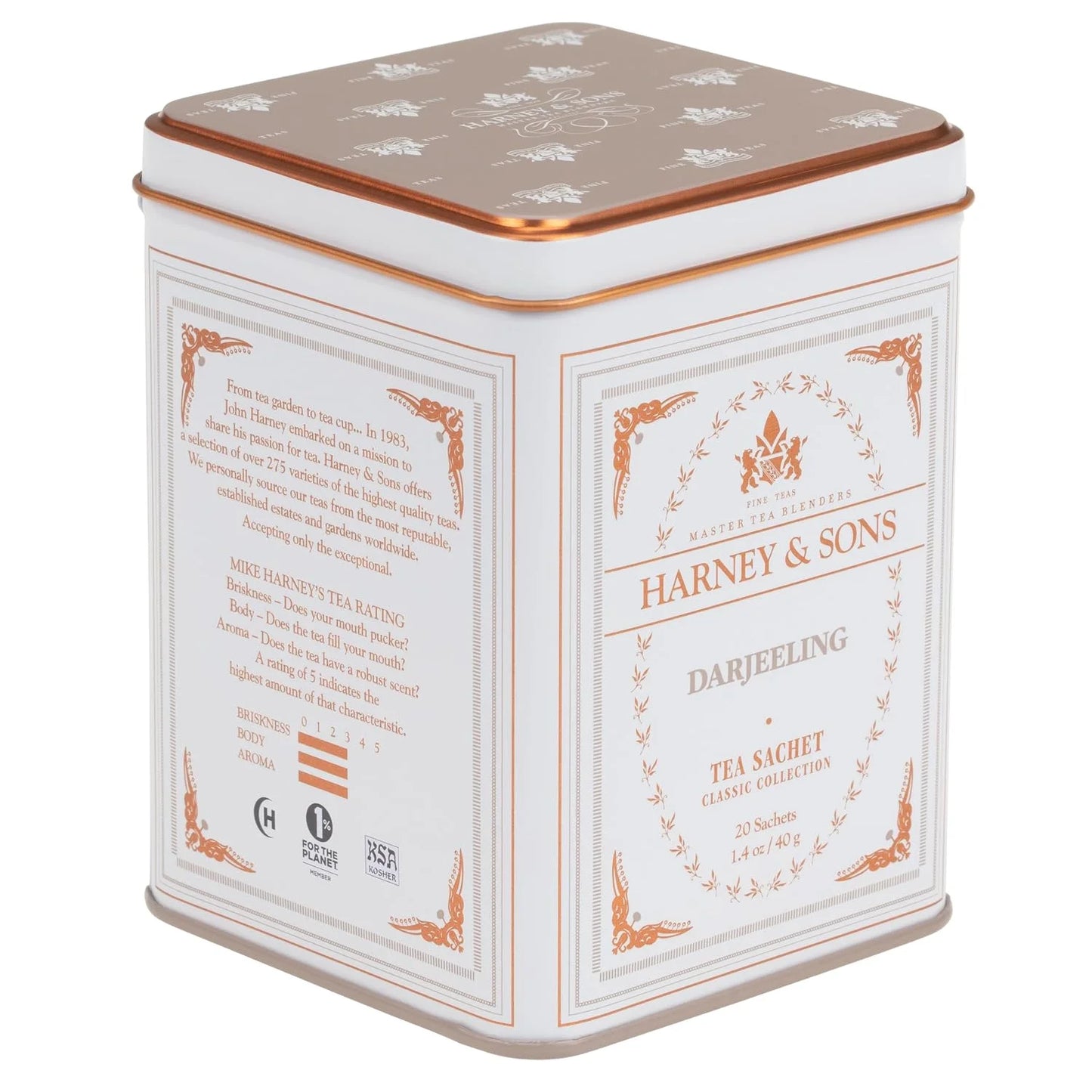 Harney & Sons Classic Darjeeling Black Tea, 20 Sachets in Tin
