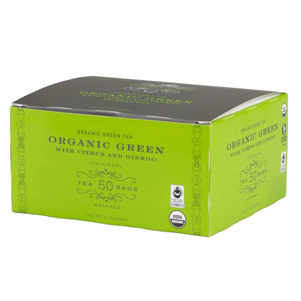 Harney & Sons Organic Green Tea with Citrus & Ginkgo, 50 Tea Bags