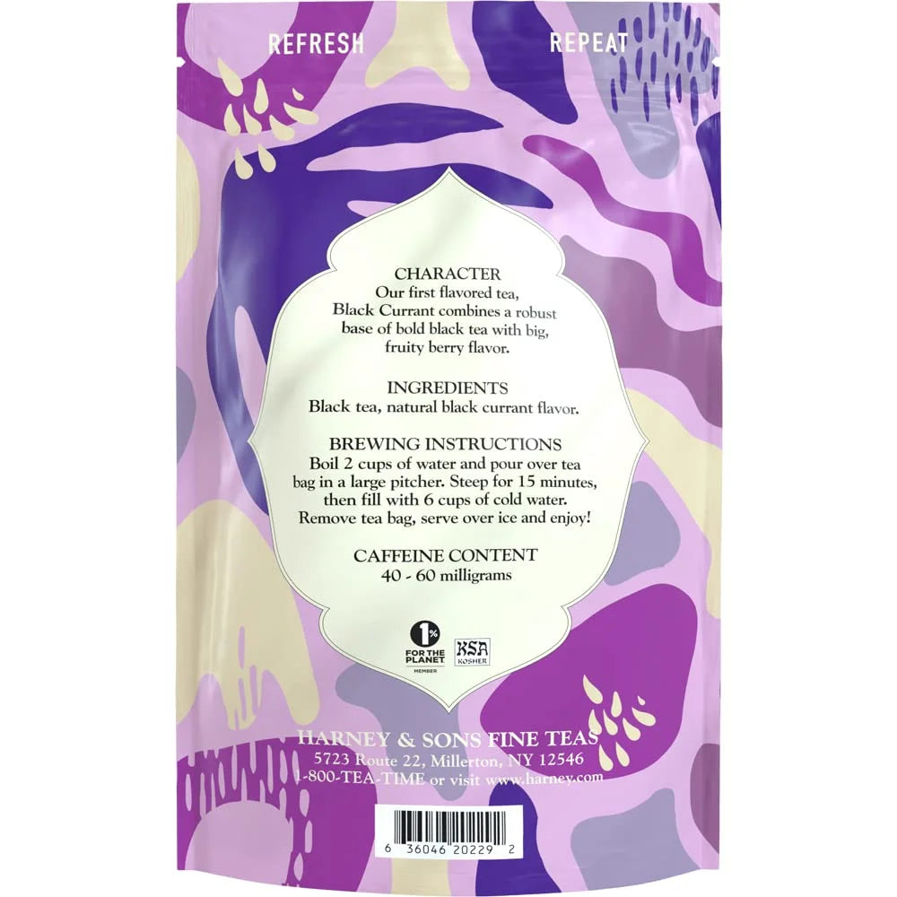 Harney & Sons Fresh Brew Black Currant Black Iced Tea, 15 Tea Bags