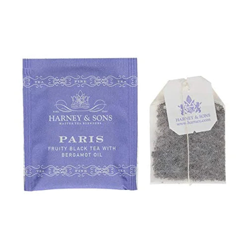 Harney & Sons Paris Black Tea | 50 Tea Bags | Fruity Vanilla & Caramel Blend with Hint of Lemony Bergamot (Pack of 2)