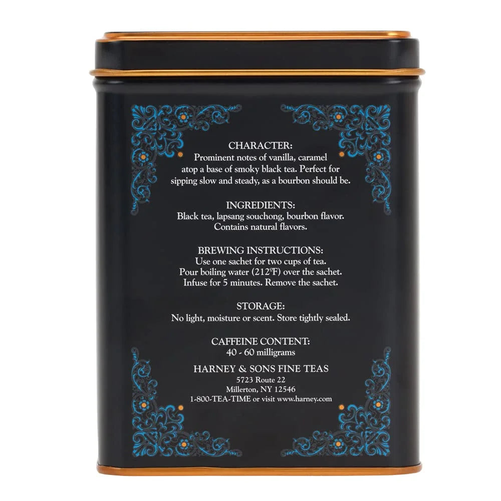 Harney & Sons Black Cask Bourbon Tea, 20 Sachets of Smoky Black Tea with Light Caramel Flavors (Pack of 2)