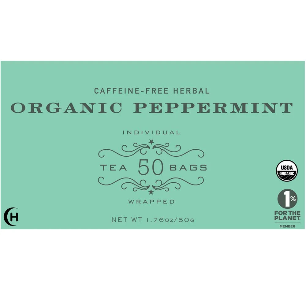 Harney & Sons Organic Peppermint Herbal Tea Bags, 50 Count
