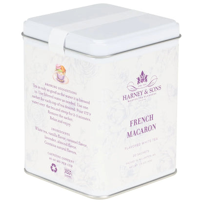 Harney & Sons French Macaron, White Tea, 20 sachet tin