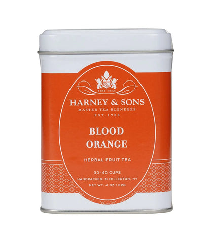 Harney & Sons Blood Orange Fruit Tea| 4 oz Loose Leaf Herbal Tea w Apple Pieces and Raspberry,(Pack of 2)