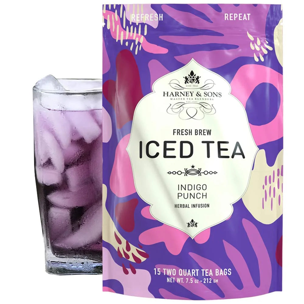 Harney & Sons Fresh Brew Indigo Punch Herbal Iced Tea, 15 Tea Bags