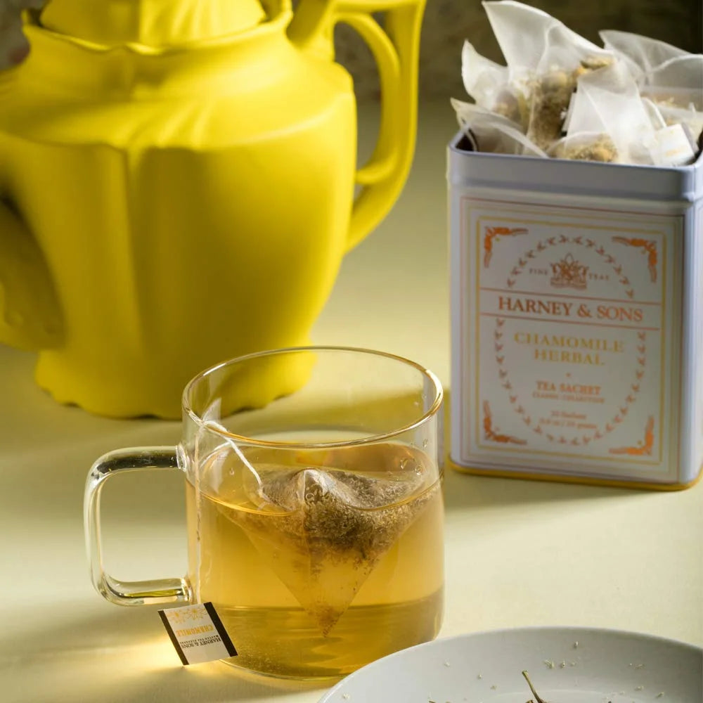 Harney & Sons Chamomile Herbal Tea, 20 Sachets, Caffeine Free Tin