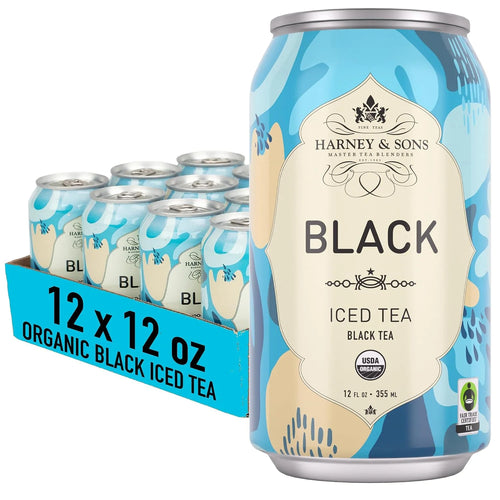 Harney & Sons Organic Black Iced Tea, 12 Cans, 12 oz
