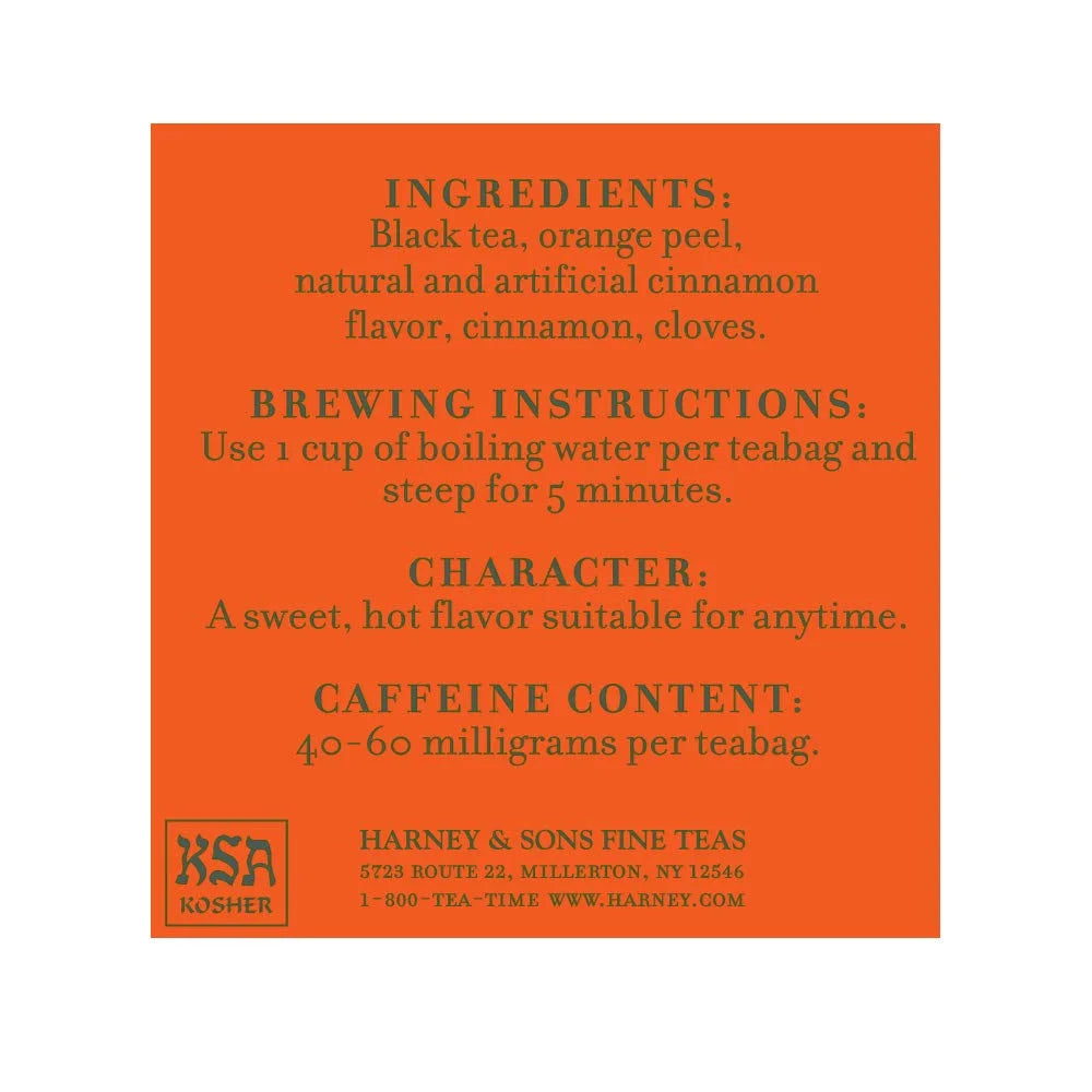 Harney & Sons Hot Cinnamon Spice Black Tea Bags, 50 Count