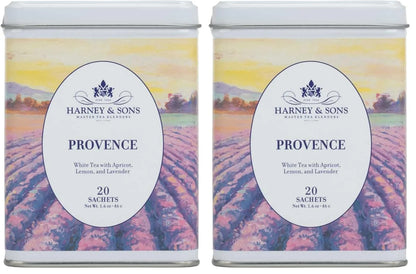 Harney & Sons Provence Tea, White Tea with Flavors of Apricot, Lemon and Lavender, (Pack of 2)