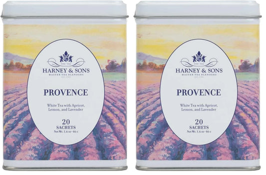 Harney & Sons Provence Tea, White Tea with Flavors of Apricot, Lemon and Lavender, (Pack of 2)