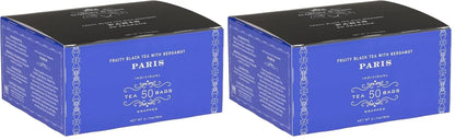 Harney & Sons Paris Black Tea | 50 Tea Bags | Fruity Vanilla & Caramel Blend with Hint of Lemony Bergamot (Pack of 2)