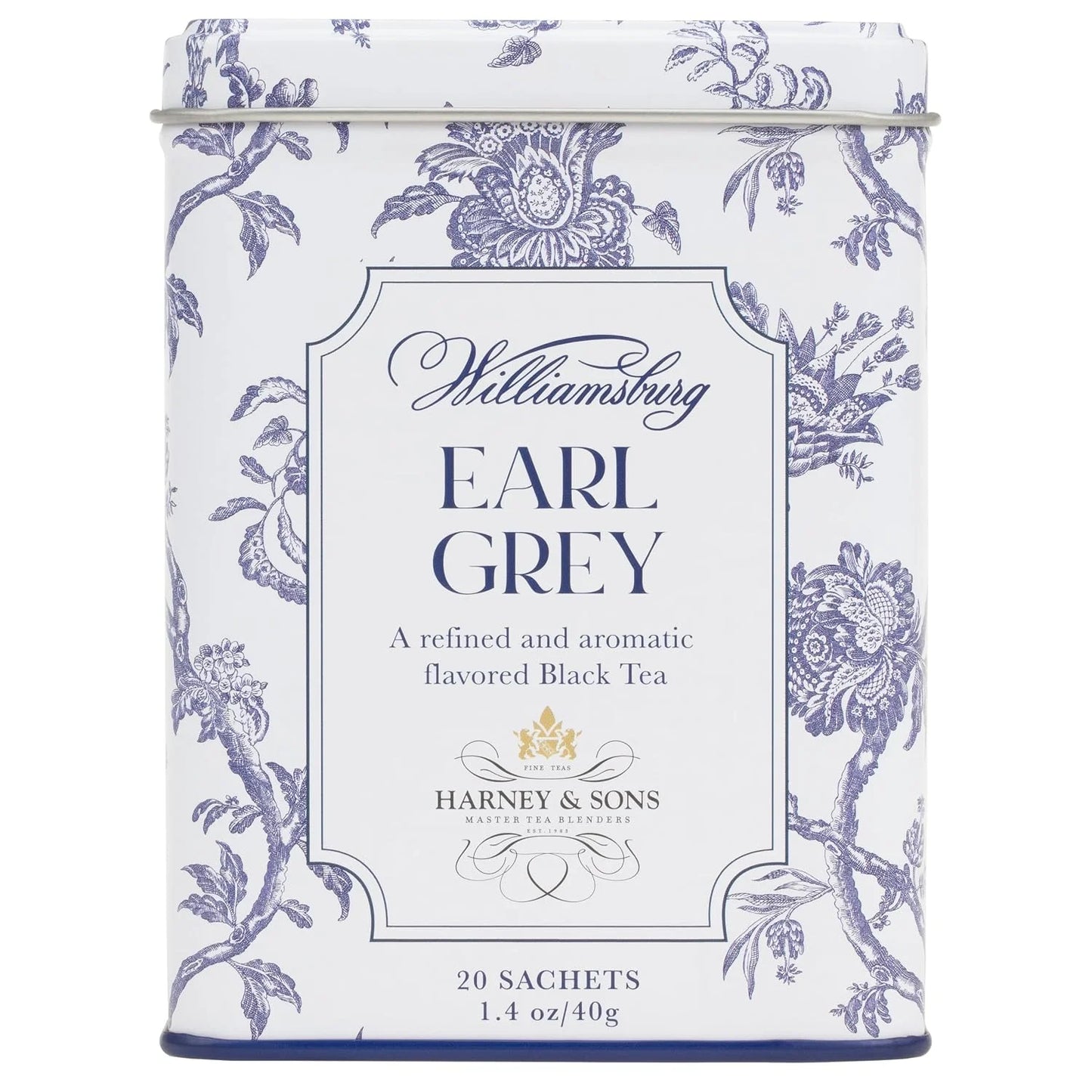 Harney & Sons Williamsburg Earl Grey Tea, 20 Sachets in Tin
