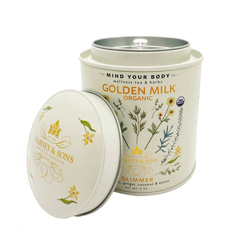Harney & Sons Golden Milk Powder Tin, Turmeric Spice Blend, 8 oz