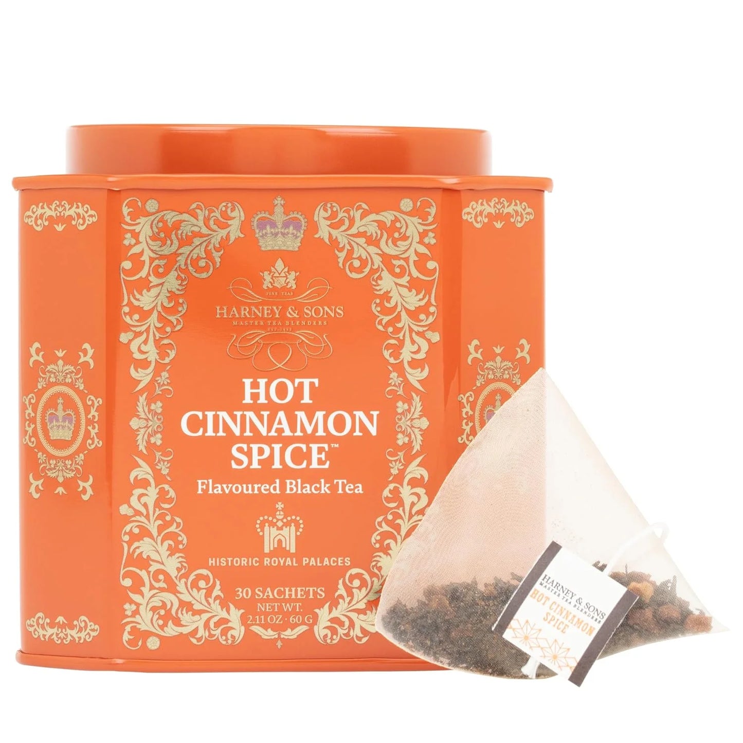 Harney & Sons Hot Cinnamon Spice Black Tea, 30 Sachets in Tin