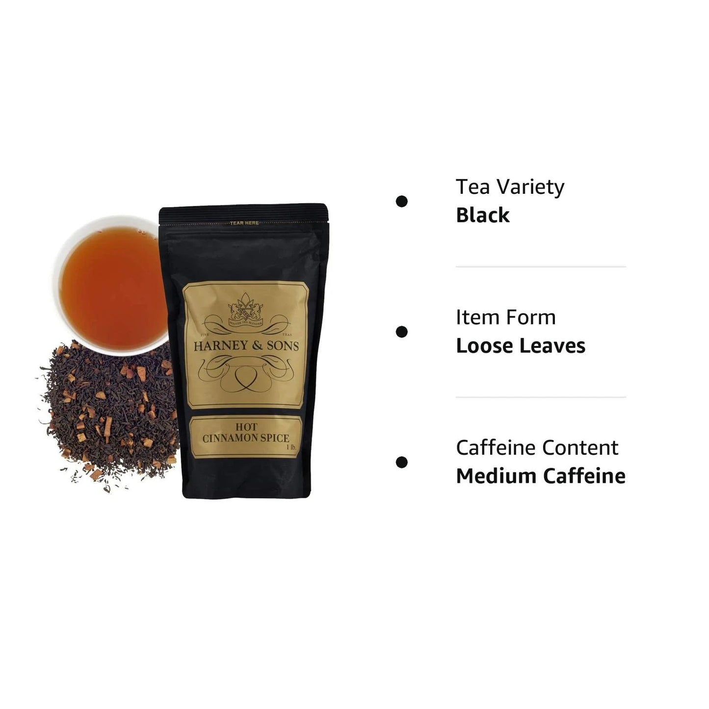 Harney & Sons Hot Cinnamon Spice Loose Leaf Black Tea, 16 oz