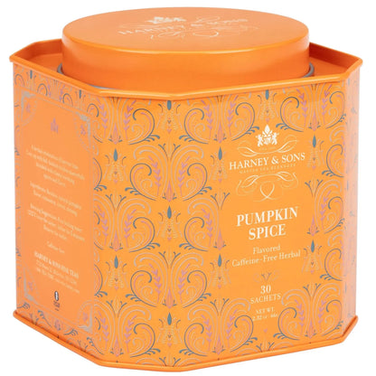 Harney & Sons Pumpkin Spice Herbal Tea, 30 Sachets in Tin