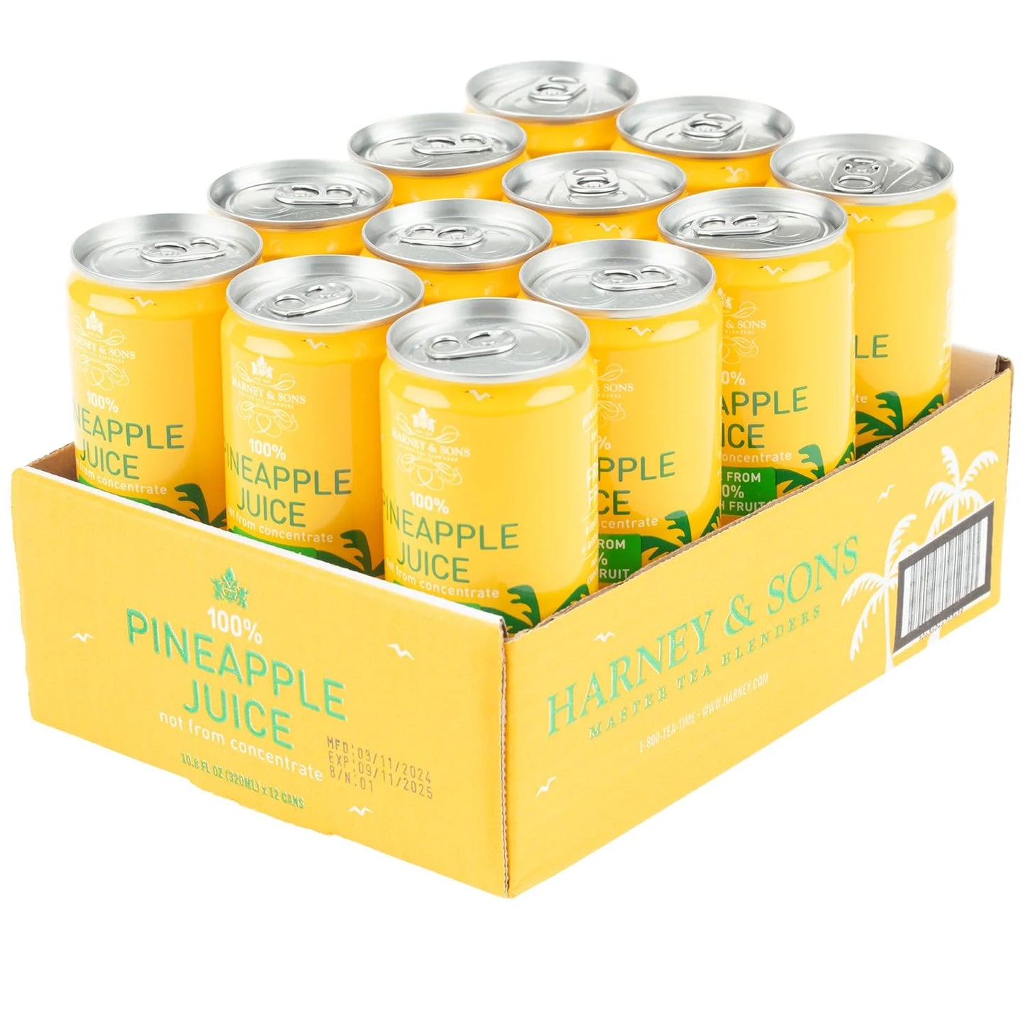 Harney & Sons Pineapple Juice, 12 Cans, 10.8 fl oz