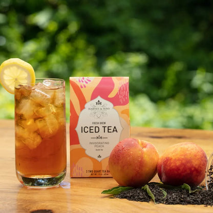 Harney & Sons Fresh Brew Peach Black Iced Tea, 3 Tea Bags