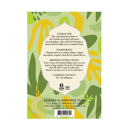 Harney & Sons Fresh Brew Organic Green Iced Tea, 15 Tea Bags