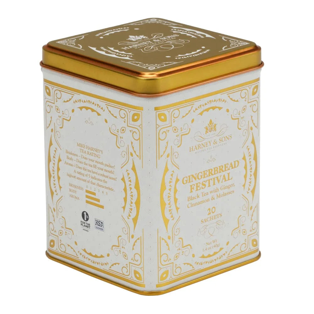 Harney & Sons Gingerbread Festival Black Tea, 20 Sachets in Tin
