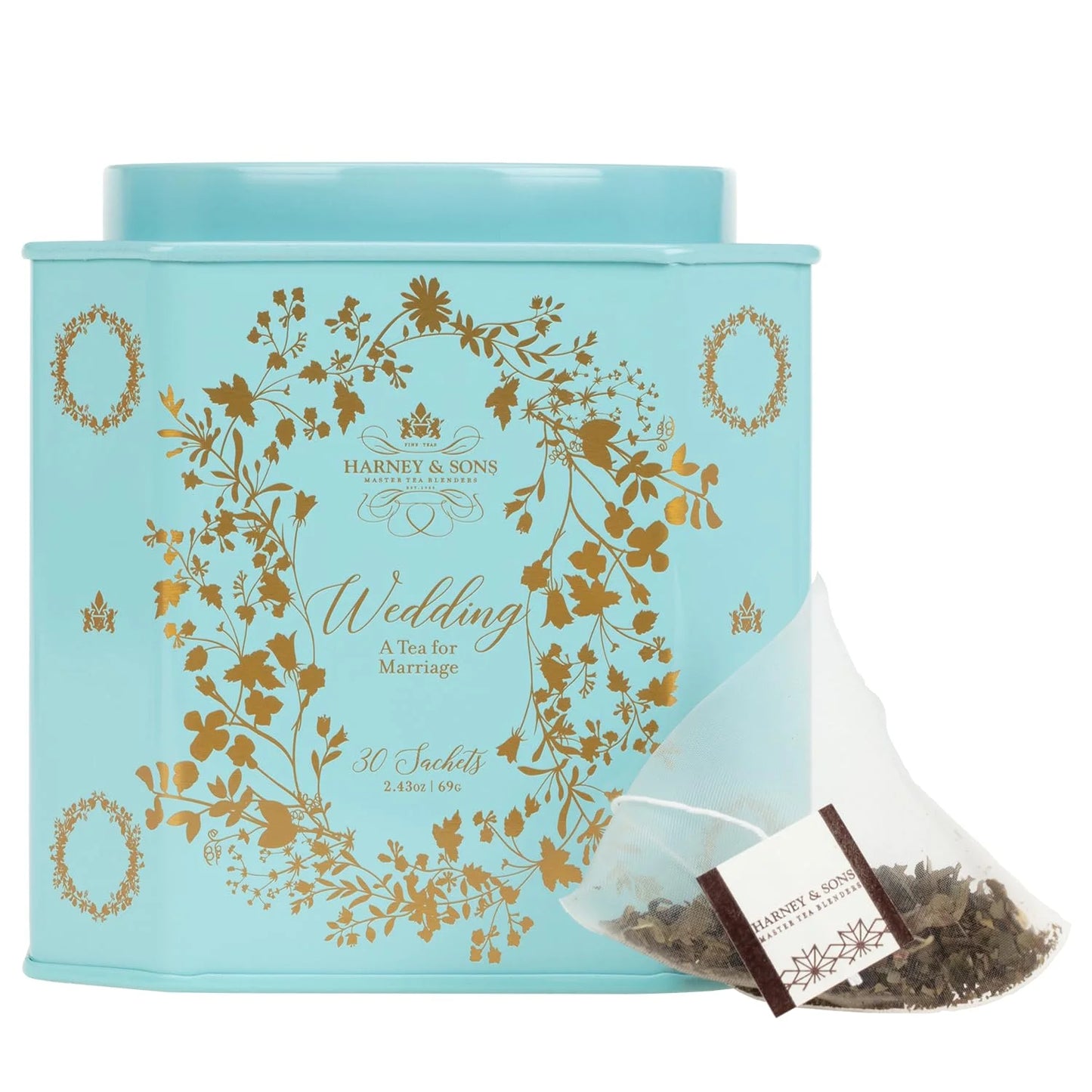 Harney & Sons Wedding Tea, White Tea Blend, 30 Sachets in Tin