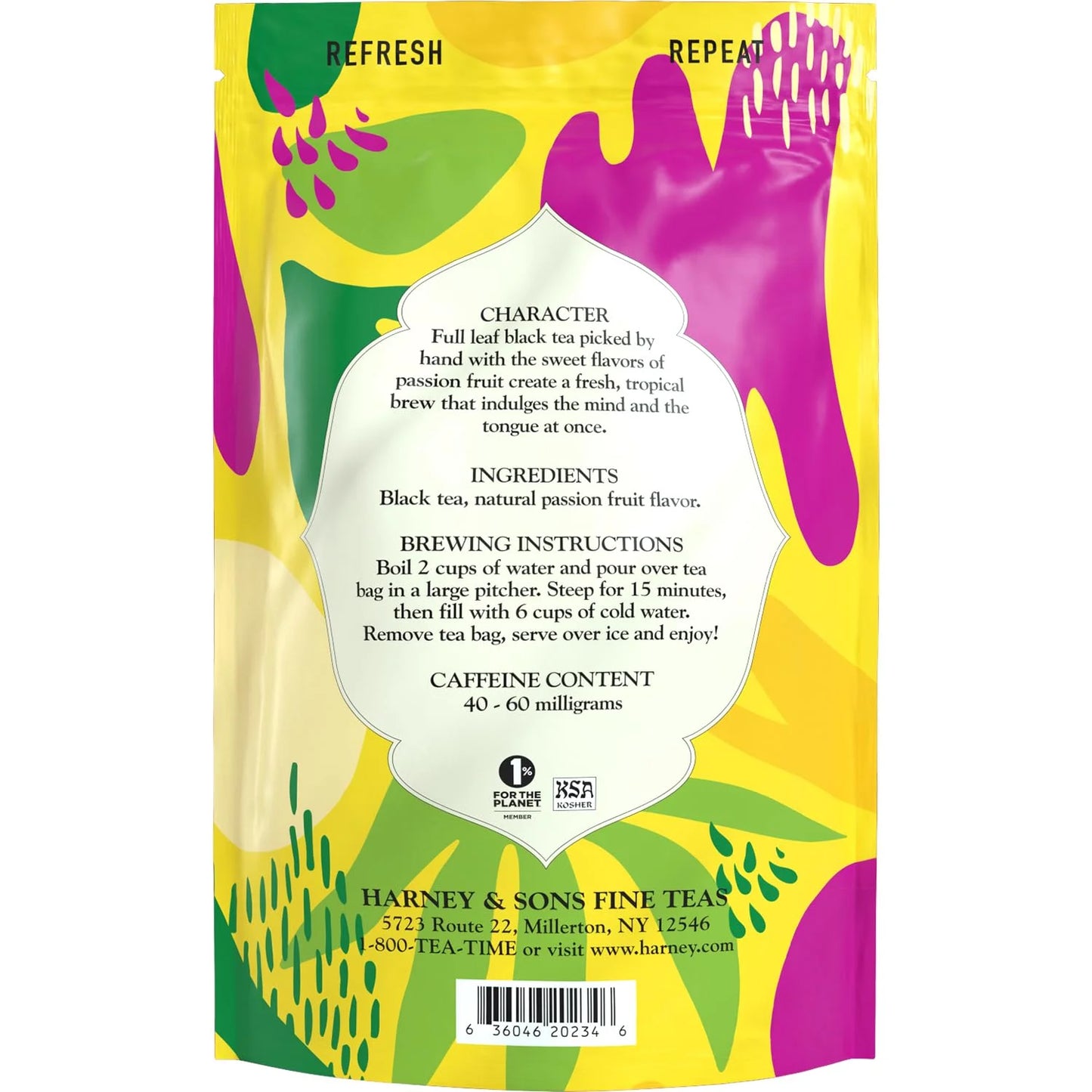 Harney & Sons Fresh Brew Passion Fruit Black Iced Tea, 15 Tea Bags