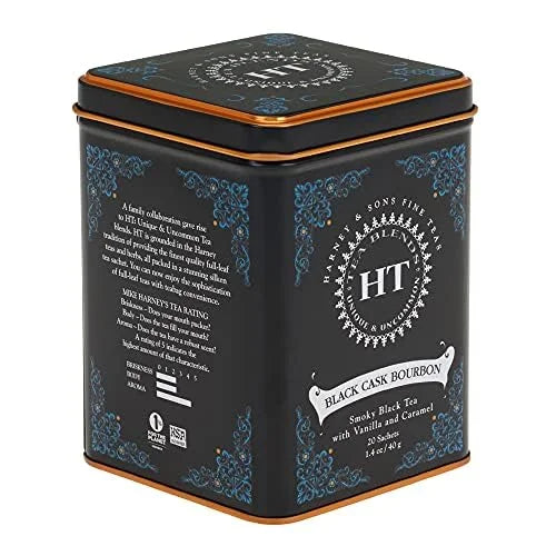 Harney & Sons HT Black Cask Bourbon Black Tea, 20 Sachets in Tin