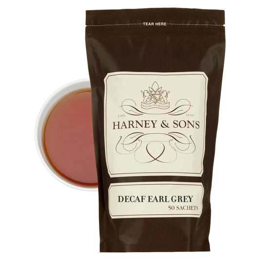 Harney & Sons Decaf Earl Grey Tea Sachets, 50 Count