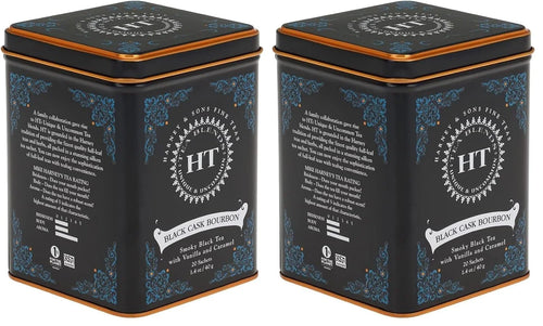 Harney & Sons Black Cask Bourbon Tea, 20 Sachets of Smoky Black Tea with Light Caramel Flavors (Pack of 2)
