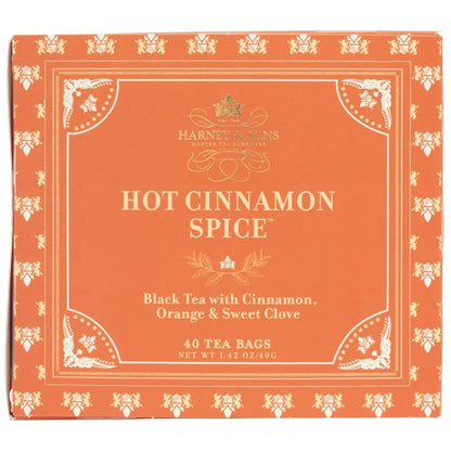 Harney & Sons Hot Cinnamon Spice Black Tea Bags, 40 Count
