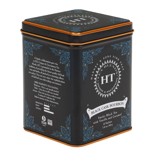 Harney & Sons HT Black Cask Bourbon Black Tea, 20 Sachets in Tin
