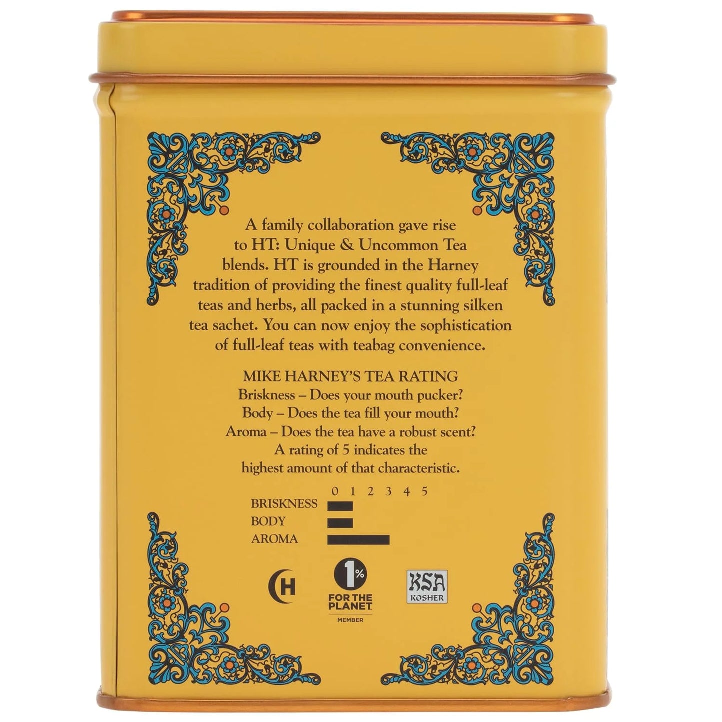 Harney & Sons Master Yellow & Blue Tea Tin - Herbal Blend of Chamomile, Lavender, and Cornflowers - 0.9 Ounces, 20 Sachets 1 Pack