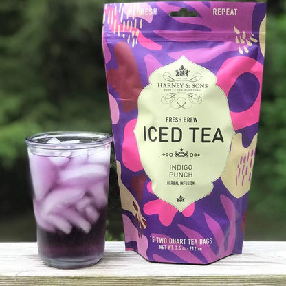 Harney & Sons Fresh Brew Indigo Punch Herbal Iced Tea, 15 Tea Bags