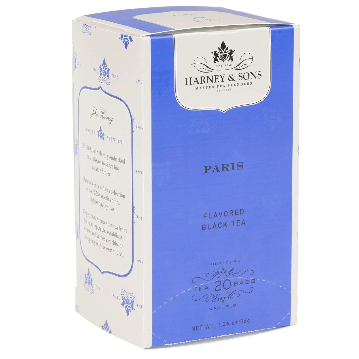 Harney & Sons Paris Black Tea Bags, 20 Count, Fruity Bergamot Blend