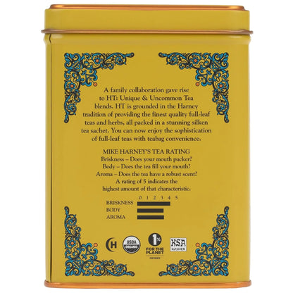 Harney & Sons HT Organic Ginger Lemon Herbal Tea, 20 Sachets in Tin