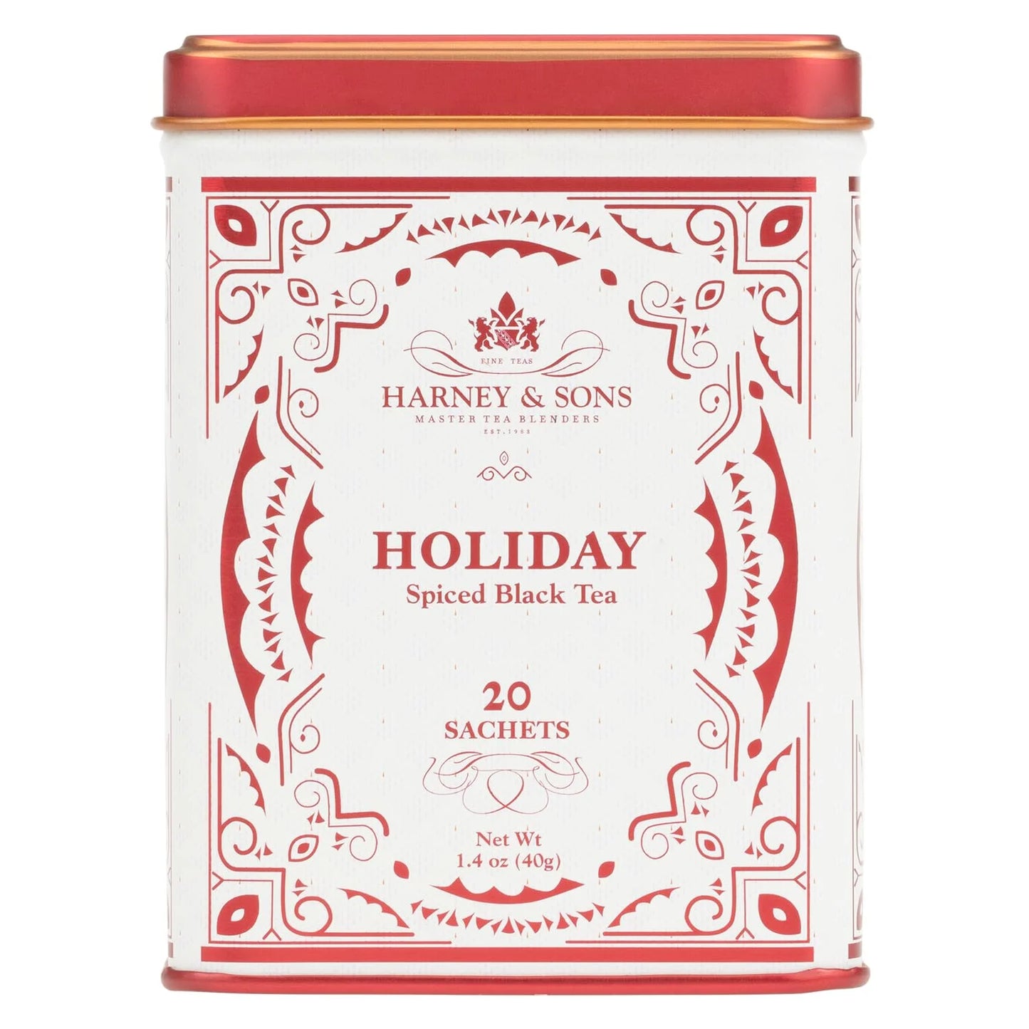 Harney & Sons Holiday Black Tea, 20 Sachets in Decorative Tin