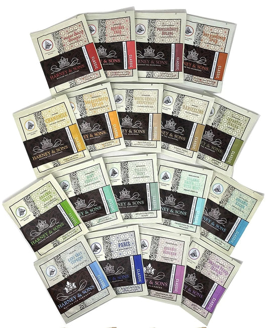Harney & Sons Tea Gift Box Assorted Classic Tea Sachet Sampler Bundle 18 Count - Great for Birthday, Hostess and Co-worker Gifts