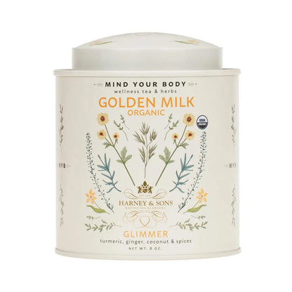 Harney & Sons Golden Milk Powder Tin, Turmeric Spice Blend, 8 oz