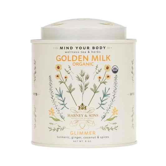 Harney & Sons Golden Milk Powder Tin, Turmeric Spice Blend, 8 oz
