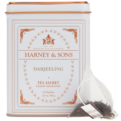 Harney & Sons Classic Darjeeling Black Tea, 20 Sachets in Tin
