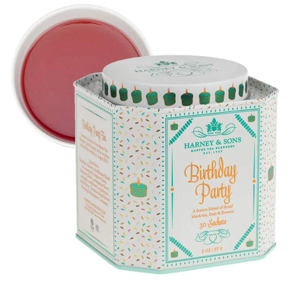 Harney & Sons Birthday Party Decaf Black Tea, 30 Sachets in Tin