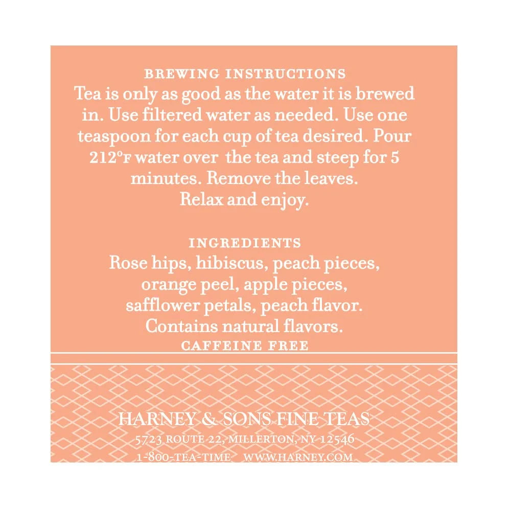 Harney & Sons Peach Fruit Herbal Tea Loose Leaf Tin, 4 oz