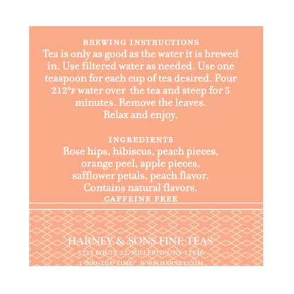 Harney & Sons Peach Fruit Herbal Tea Loose Leaf Tin, 4 oz