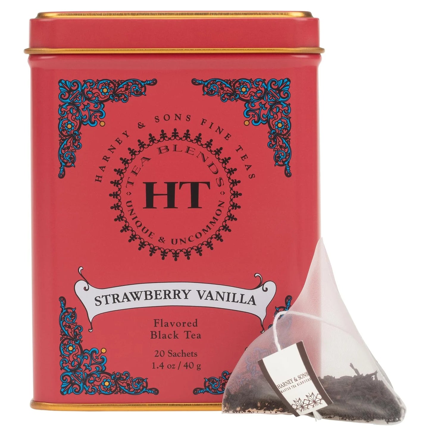 Harney & Sons HT Strawberry Vanilla Black Tea, 20 Sachets in Tin