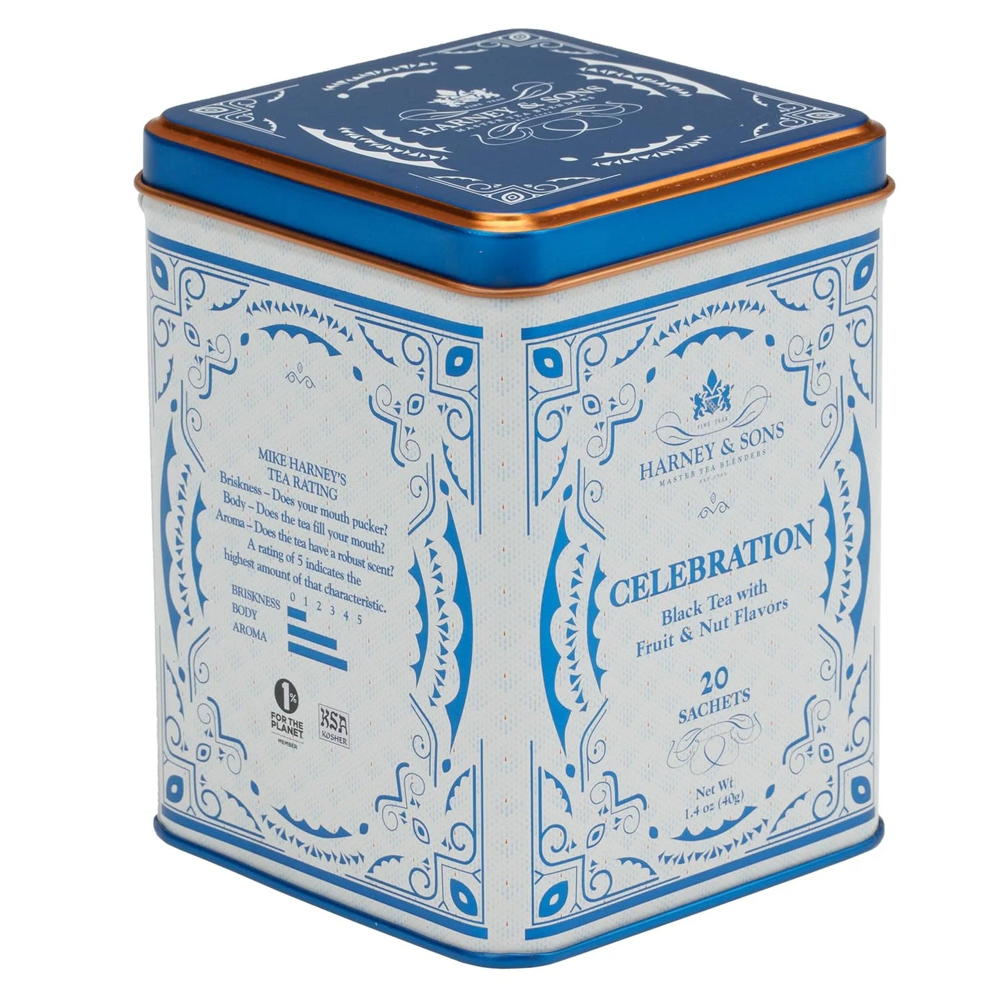 Harney & Sons Celebration Black Tea, 20 Sachets in Decorative Tin