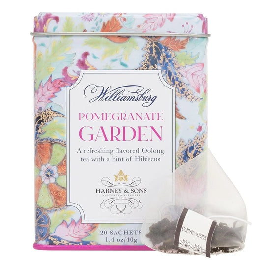 Harney & Sons Pomegranate Garden Oolong Tea, 20 Sachets in Tin