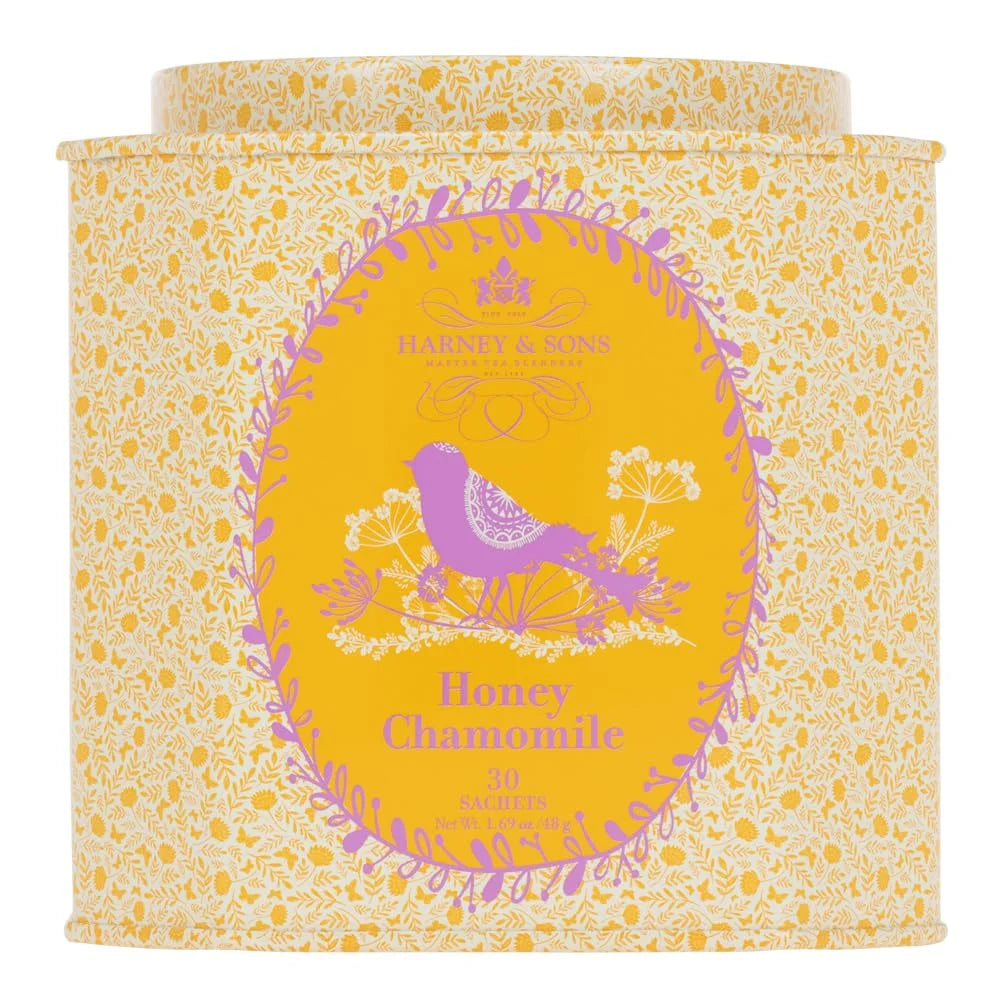 Harney & Sons Organic Honey Chamomile Herbal Tea, 30 Sachets in Tin