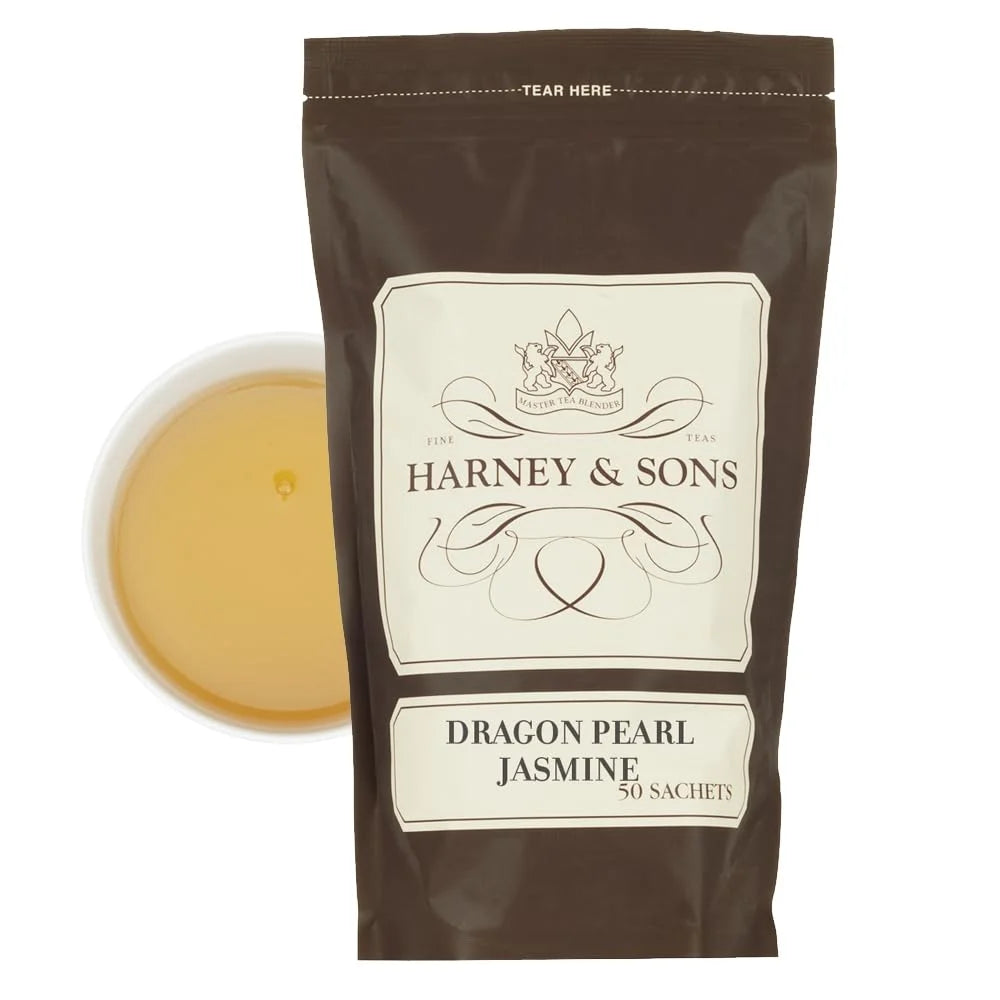 Harney & Sons Dragon Pearl Jasmine Tea Sachets, 50 Count
