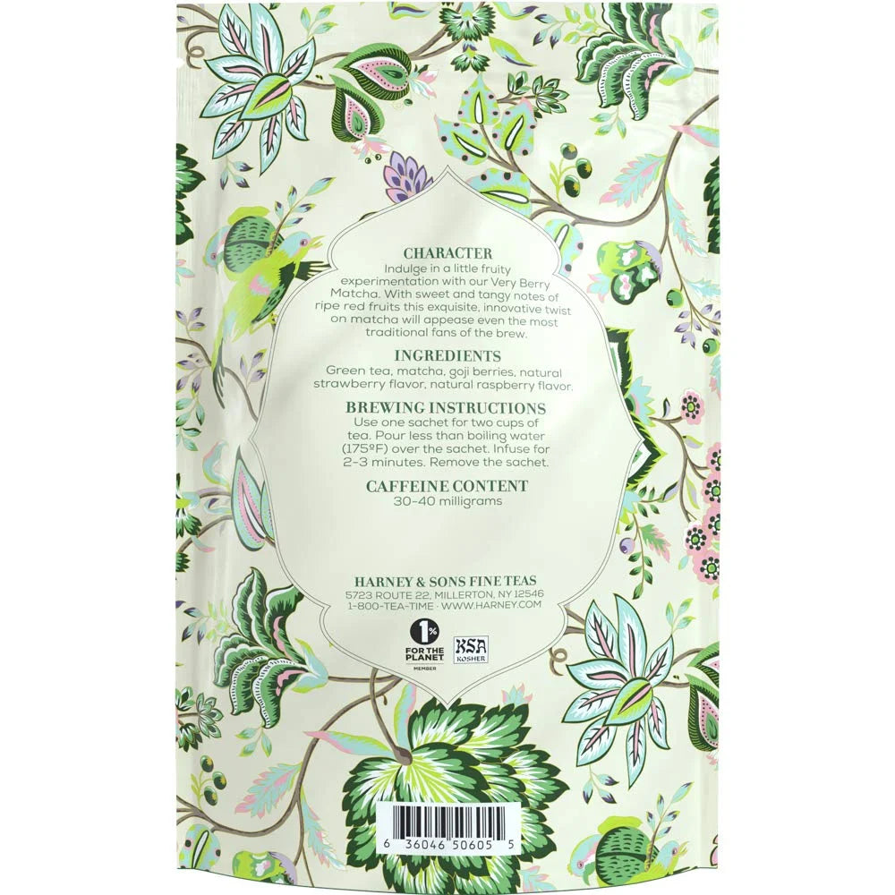 Harney & Sons Very Berry Matcha Tea, 50ct sachet bag